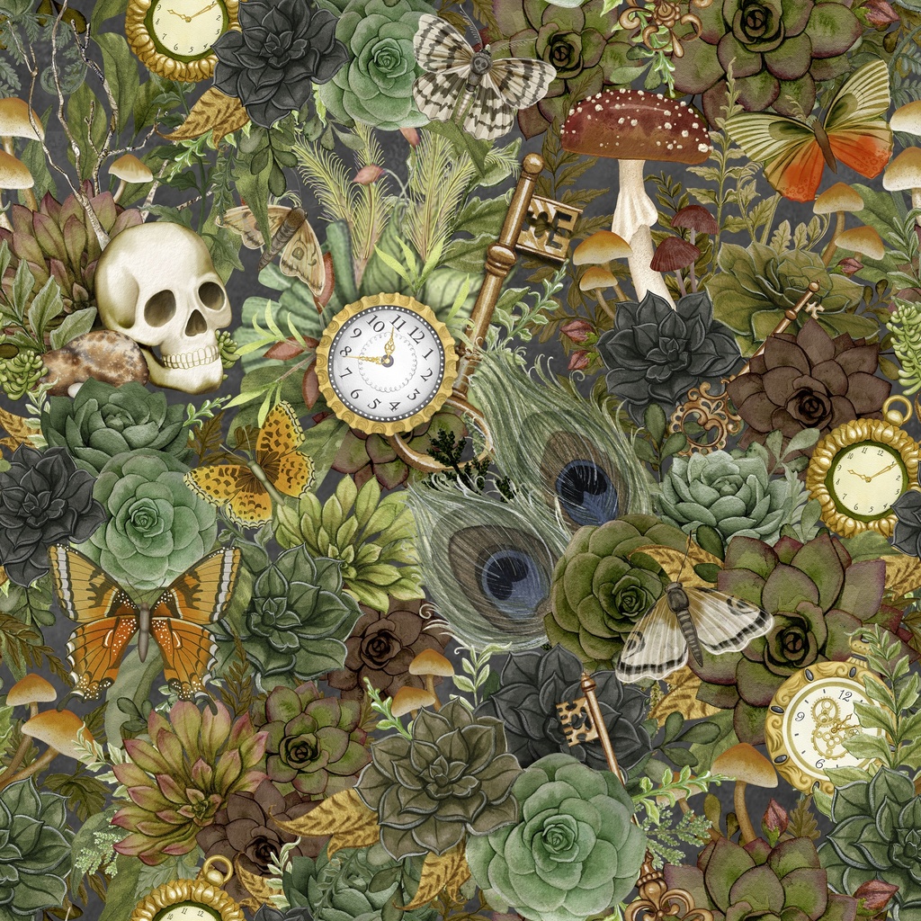 [W100-016-835] W100-016-835 / Packed Succulents - Multi