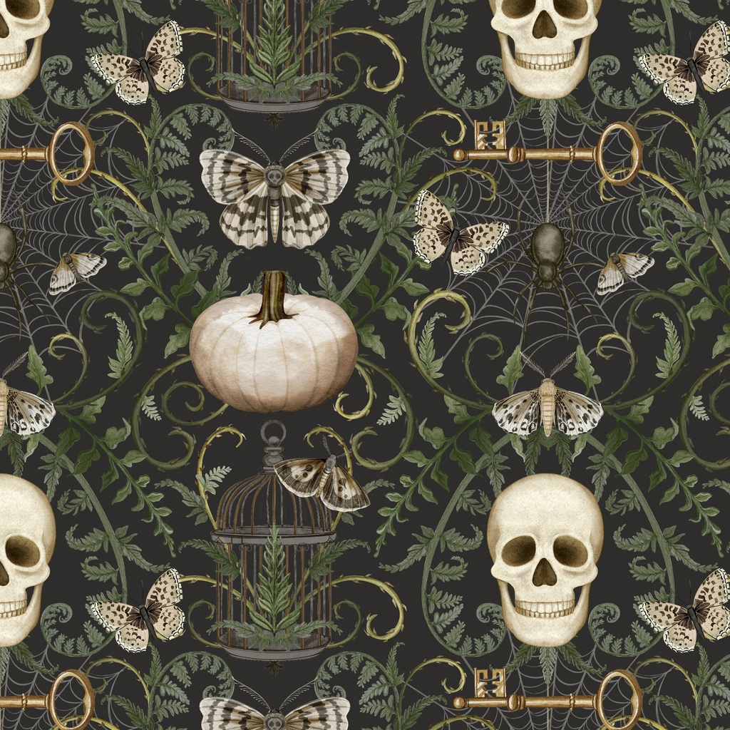 [W100-019-767] W100-019-767 / Damask - Black