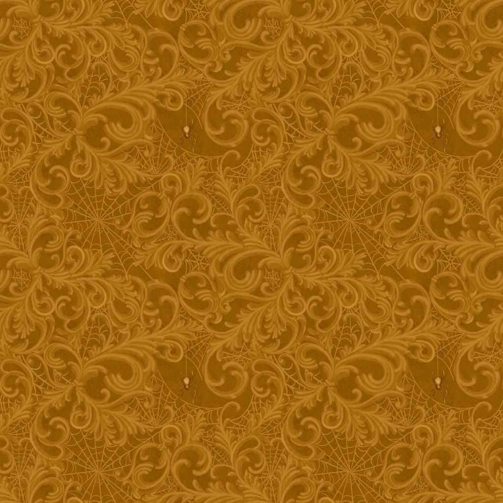 [W100-022-282] W100-022-282 / Scrolls and Webs - Dark Pumpkin