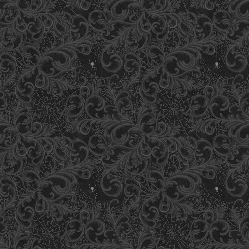[W100-022-790] W100-022-790 / Scrolls and Webs - Charcoal