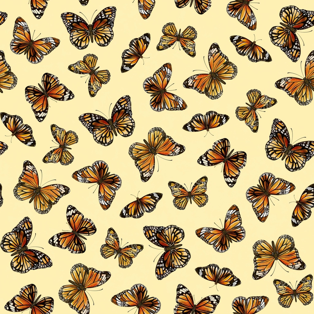 [W100-030-027] W100-030-027 / Butterfly Toss-Cream
