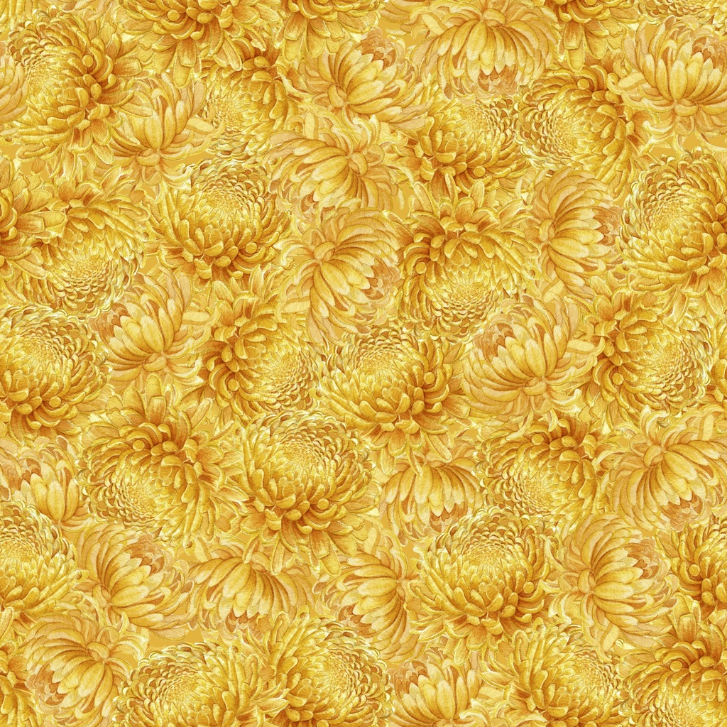[W100-031-240] W100-031-240 / Packed Chrysanthemum-Yellow
