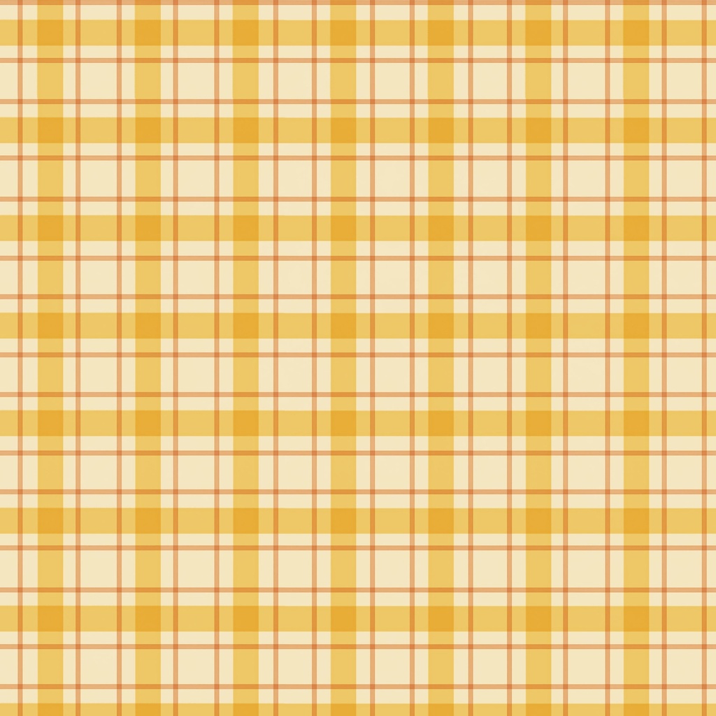 [W100-034-022] W100-034-022 / Plaid-Cream/Orange
