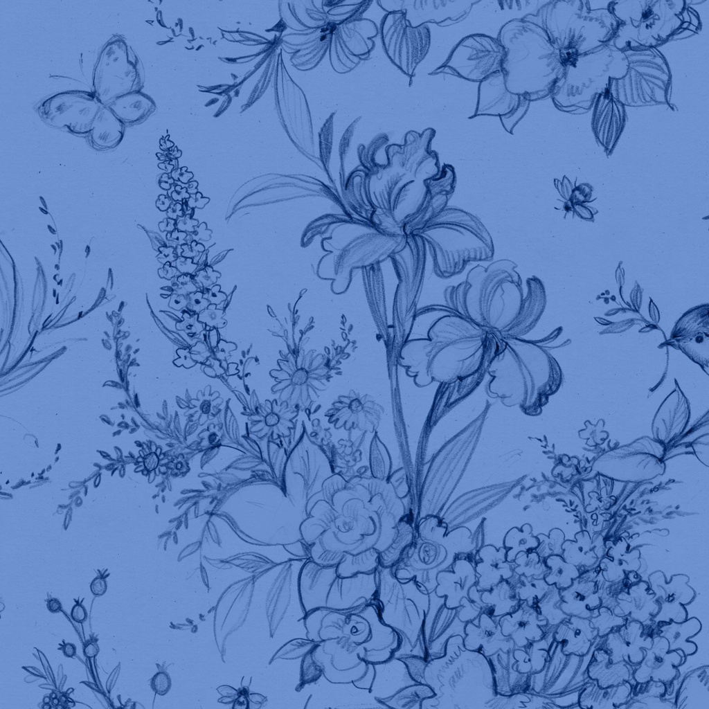 [W105-002-555] W105-002-555 / Large Toile-Blue/Dk Blue