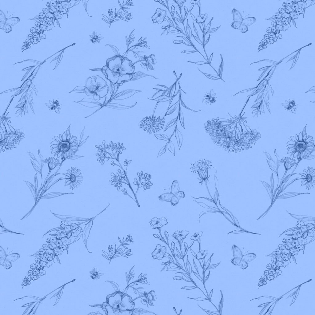 [W105-005-505] W105-005-505 / Wildflowers-Blue