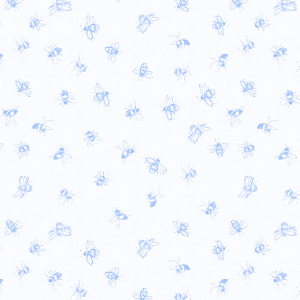 [W105-007-055] W105-007-055 / Bees-White/Blue
