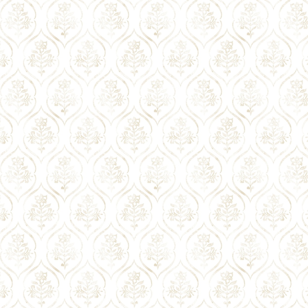 W105-017-000 / Floral Stamp-Cream