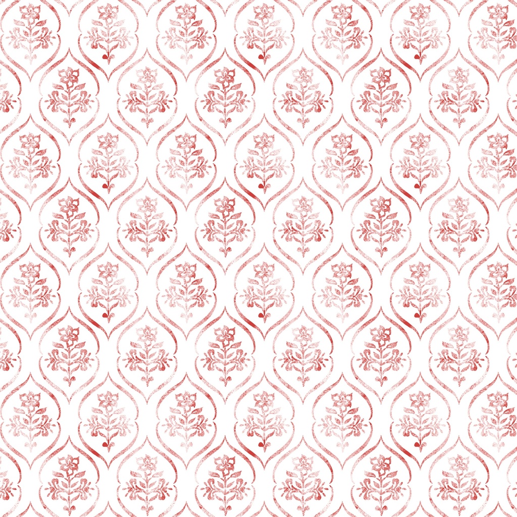 W105-017-033 / Floral Stamp-Red
