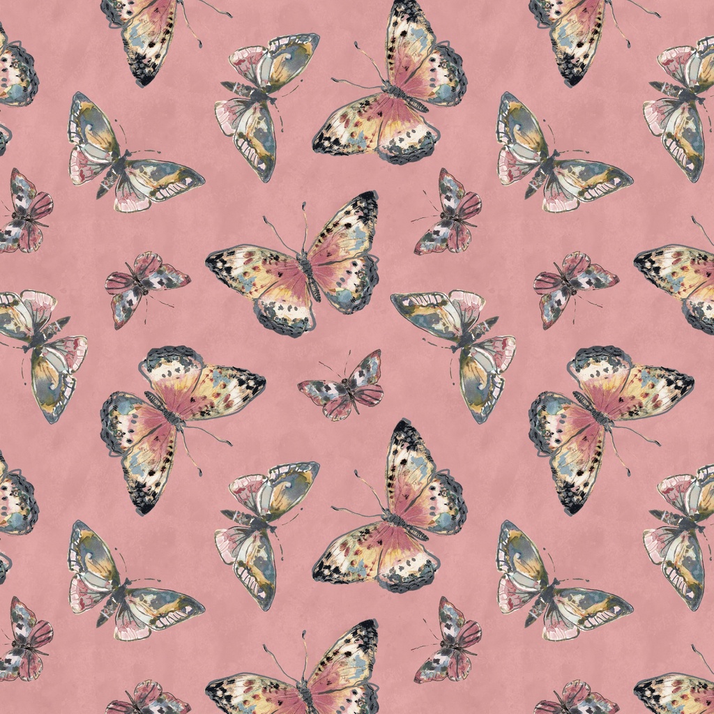 W105-024-115 / Butterfly Toss-Dark Pink