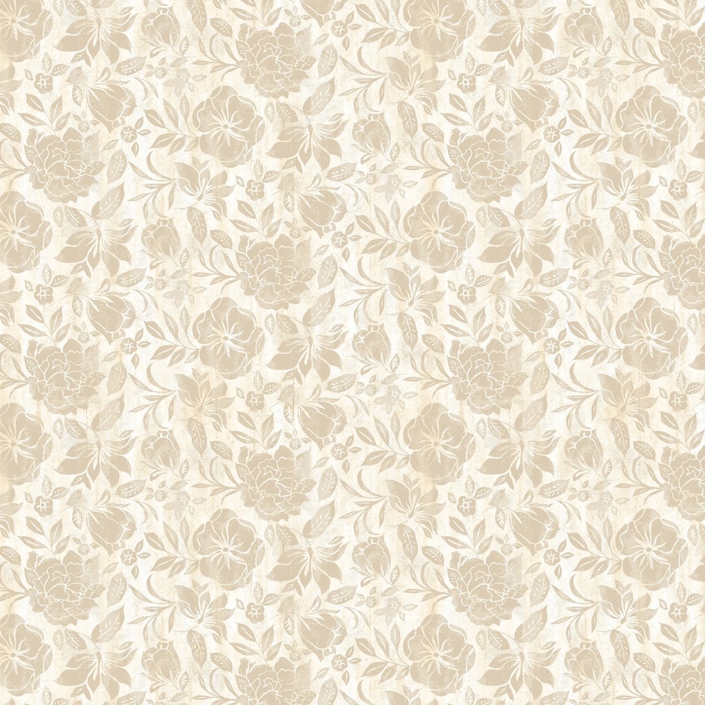 [W105-026-003] W105-026-003 / Tonal Floral-Cream/Tan