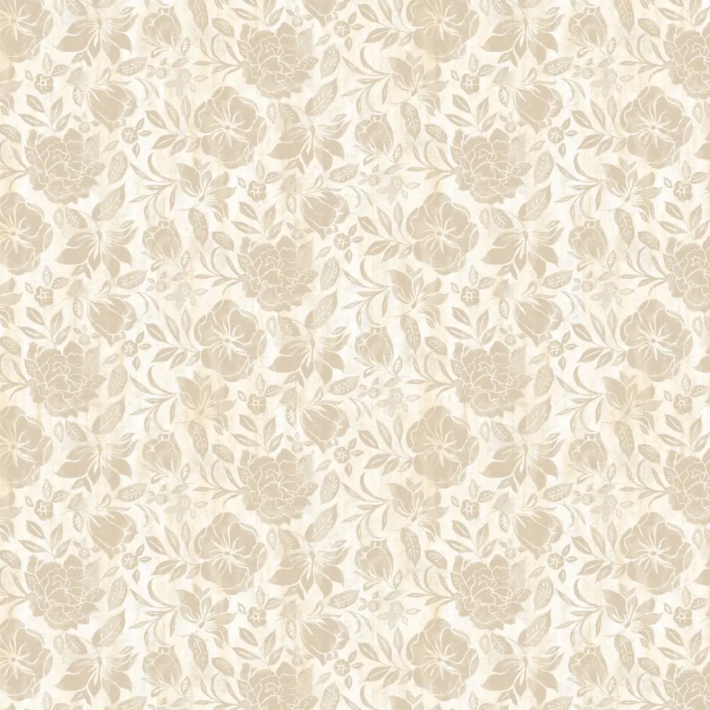 [W105-026-003] W105-026-003 / Tonal Floral-Cream/Tan