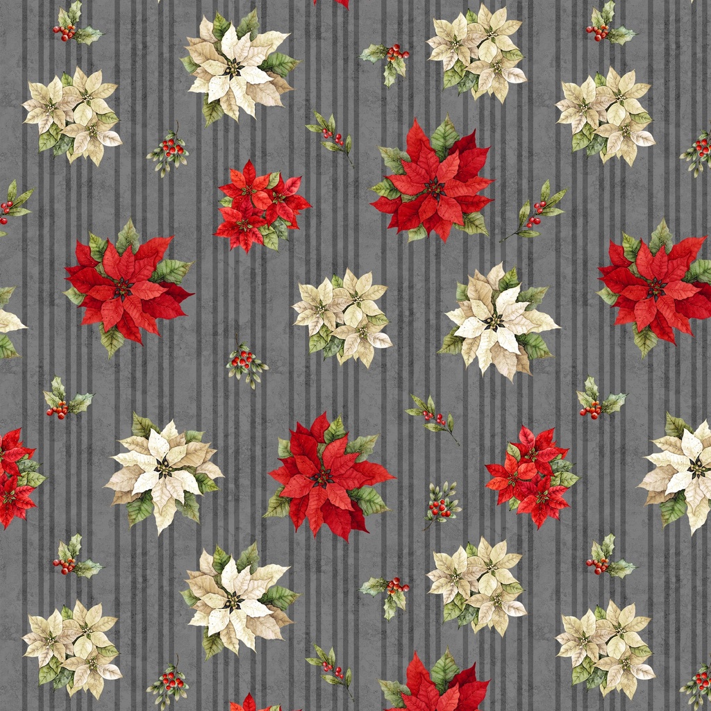 [W110-008-730] W110-008-730 / Poinsettia Toss-Gray