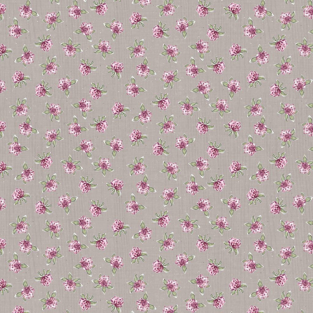 [W115-006-716] W115-006-716 / Pink Floral Toss-Gray