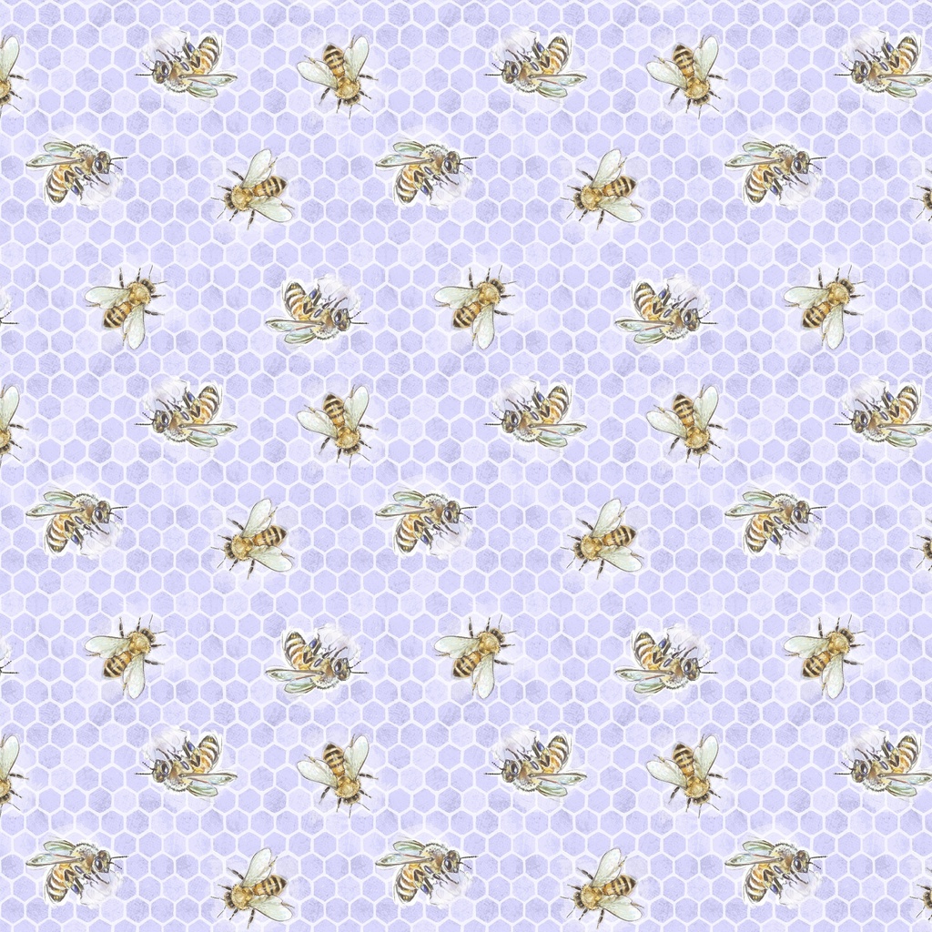 W115-009-427 / Bees-Purple