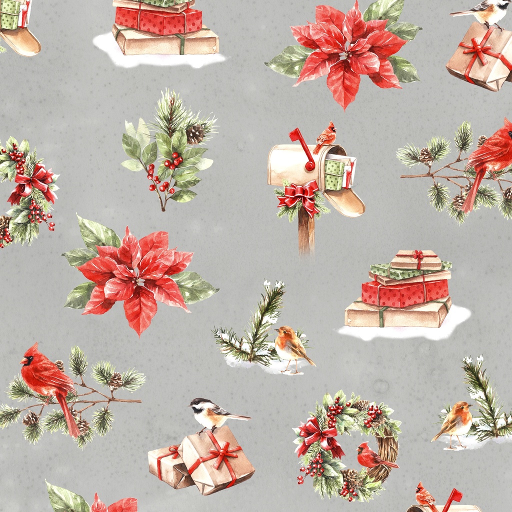 [W120-005-736] W120-005-736 / Christmas Icons-Gray