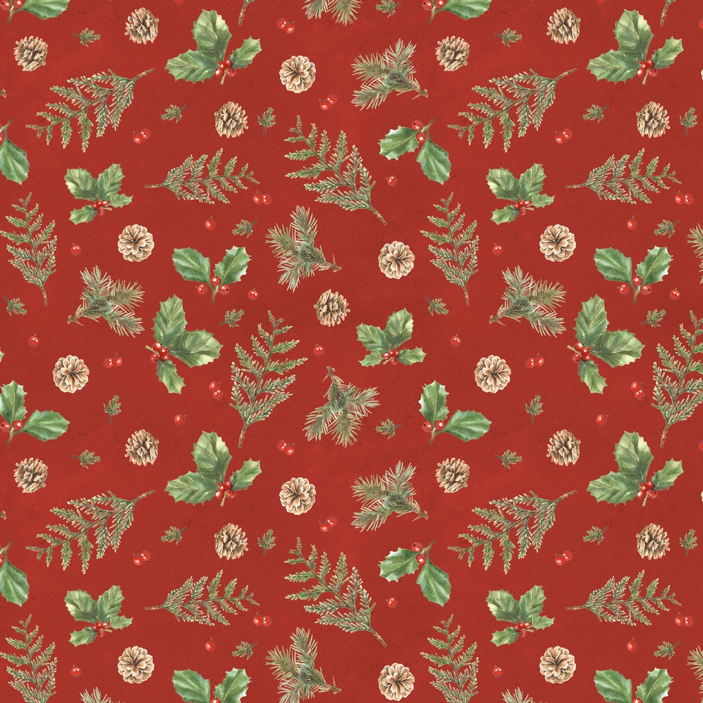 [W120-007-363] W120-007-363 / Holly & Pine-Red
