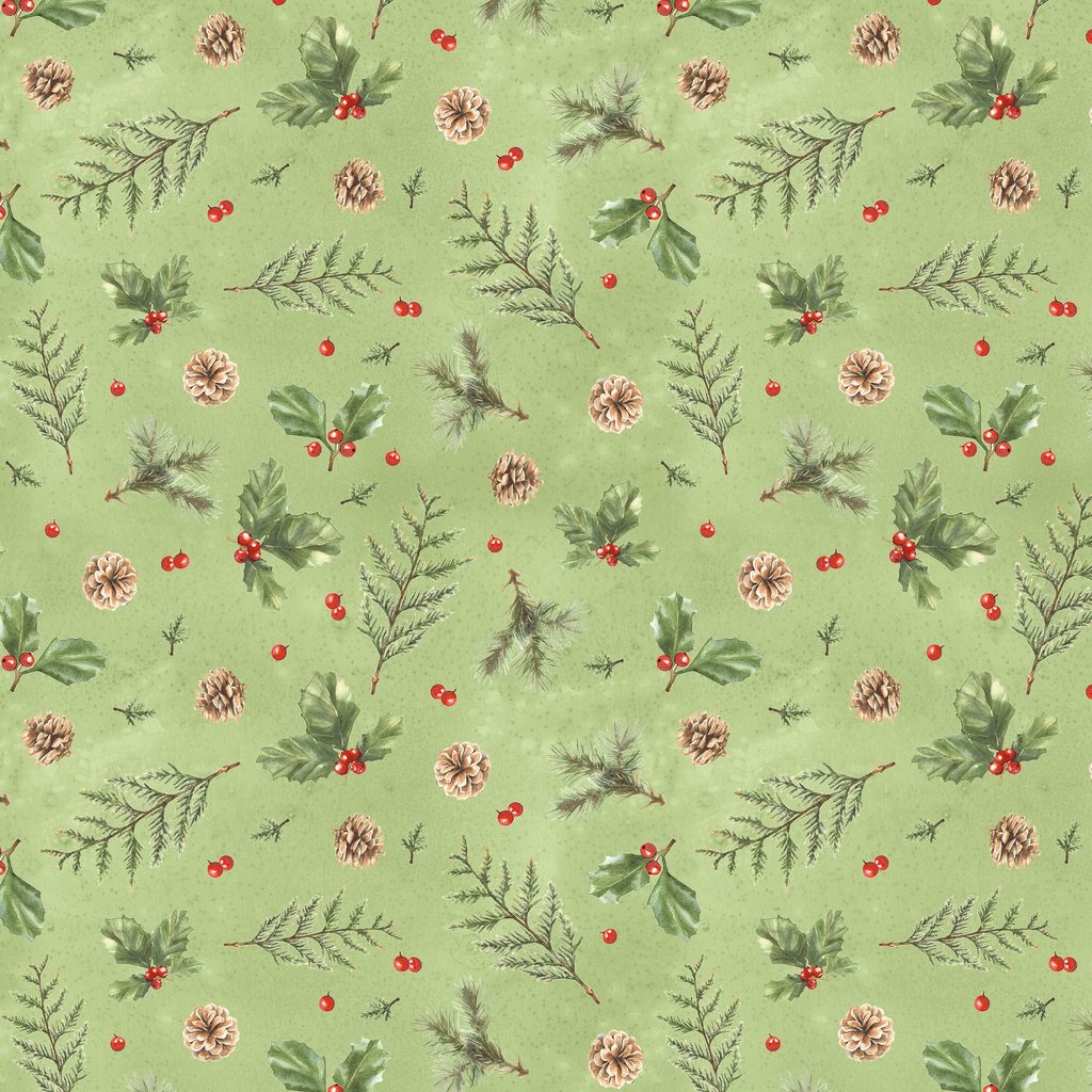 [W120-007-663] W120-007-663 / Holly & Pine-Green