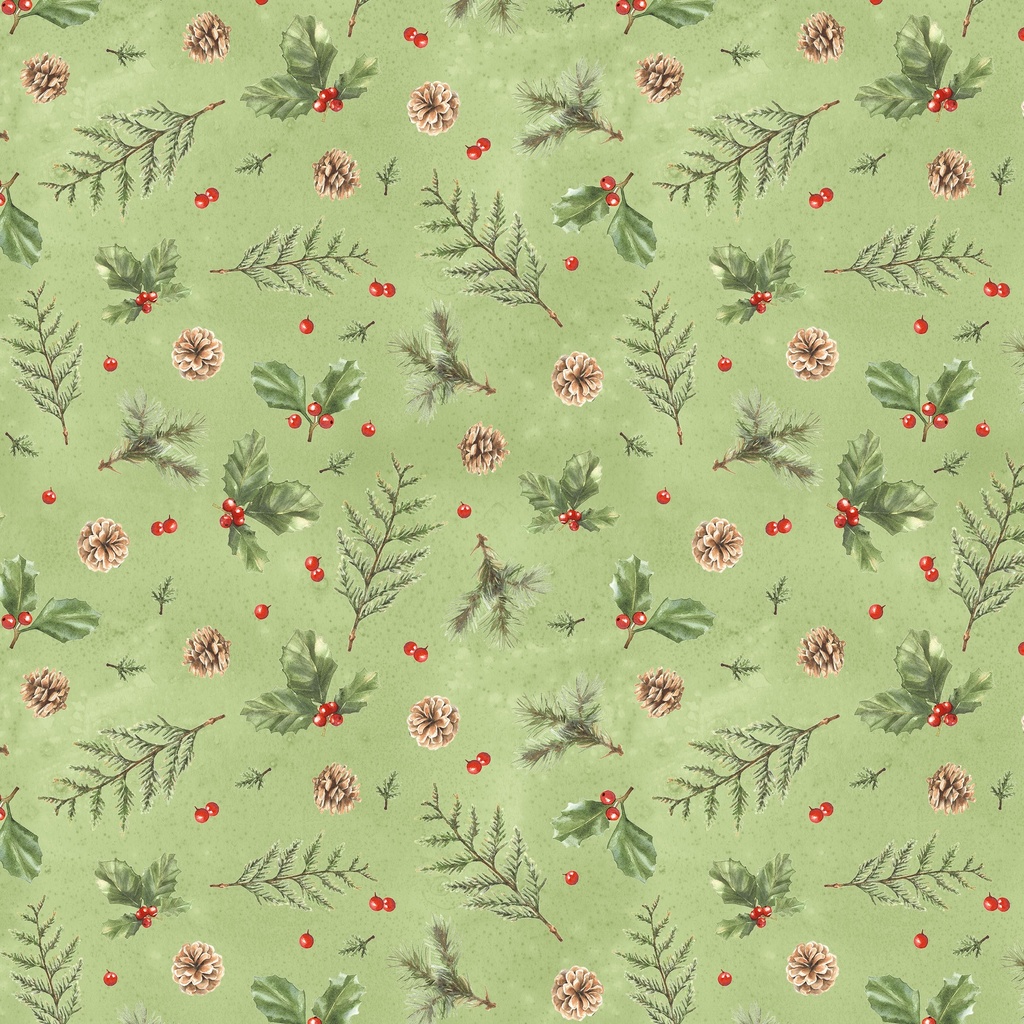 [W120-007-663] W120-007-663 / Holly & Pine-Green