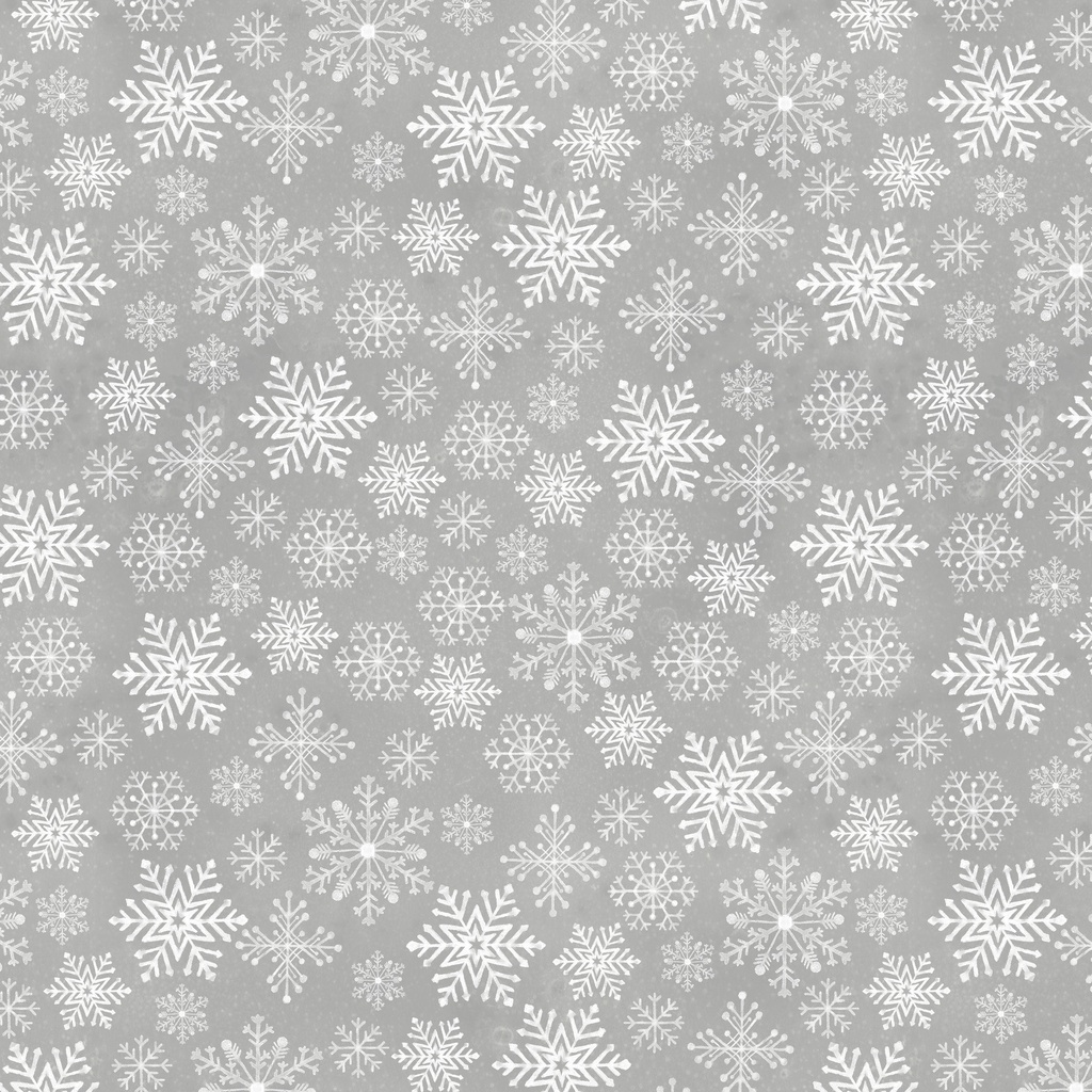 [W120-011-725] W120-011-725 / Snowflakes-Gray/White