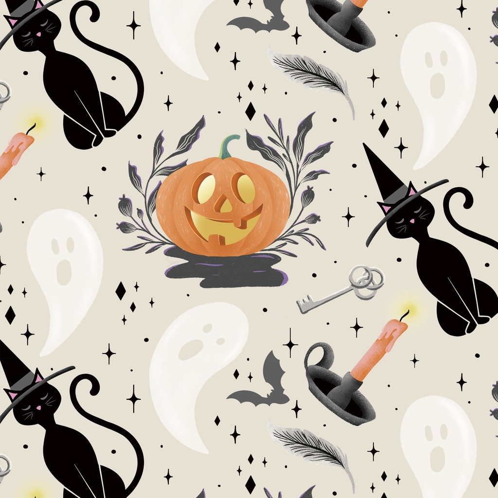 [W125-003-072] W125-003-072 / Halloween Icons - Cream
