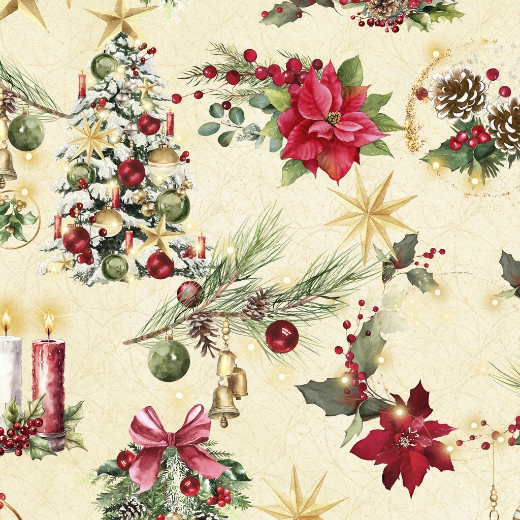 [W130-015-032] W130-015-032 / Christmas Icons - Cream