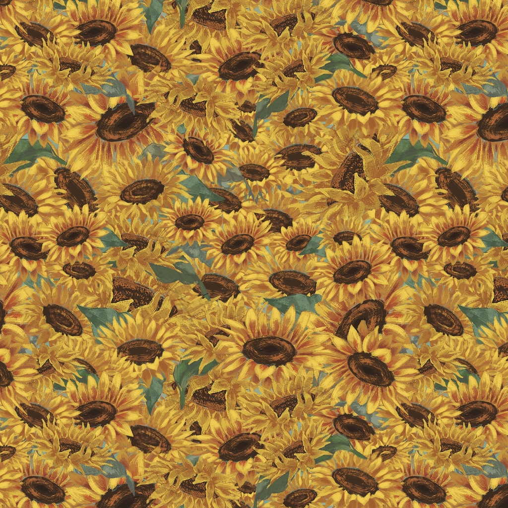 [W135-014-206] W135-014-206 / Packed Sunflowers - Yellow