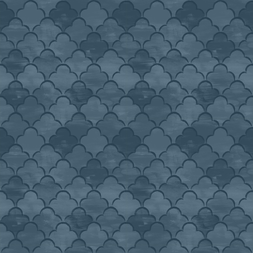 W135-018-565 / Scallops - Blue