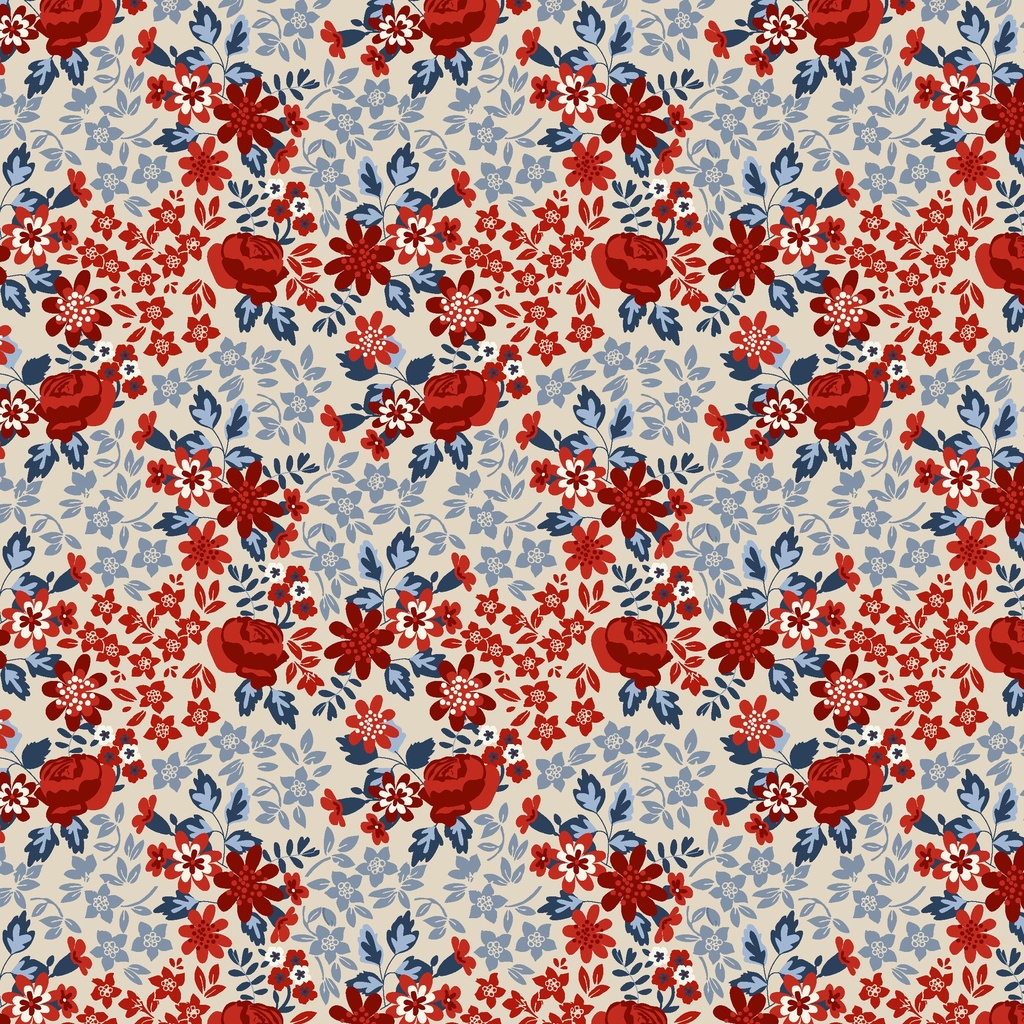 [W140-006-035] W140-006-035 / Rose Floral-Antique Multi