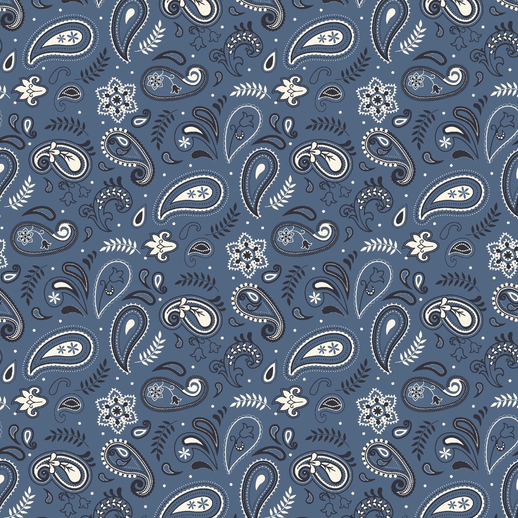 [W140-007-505] W140-007-505 / Paisley-Blue