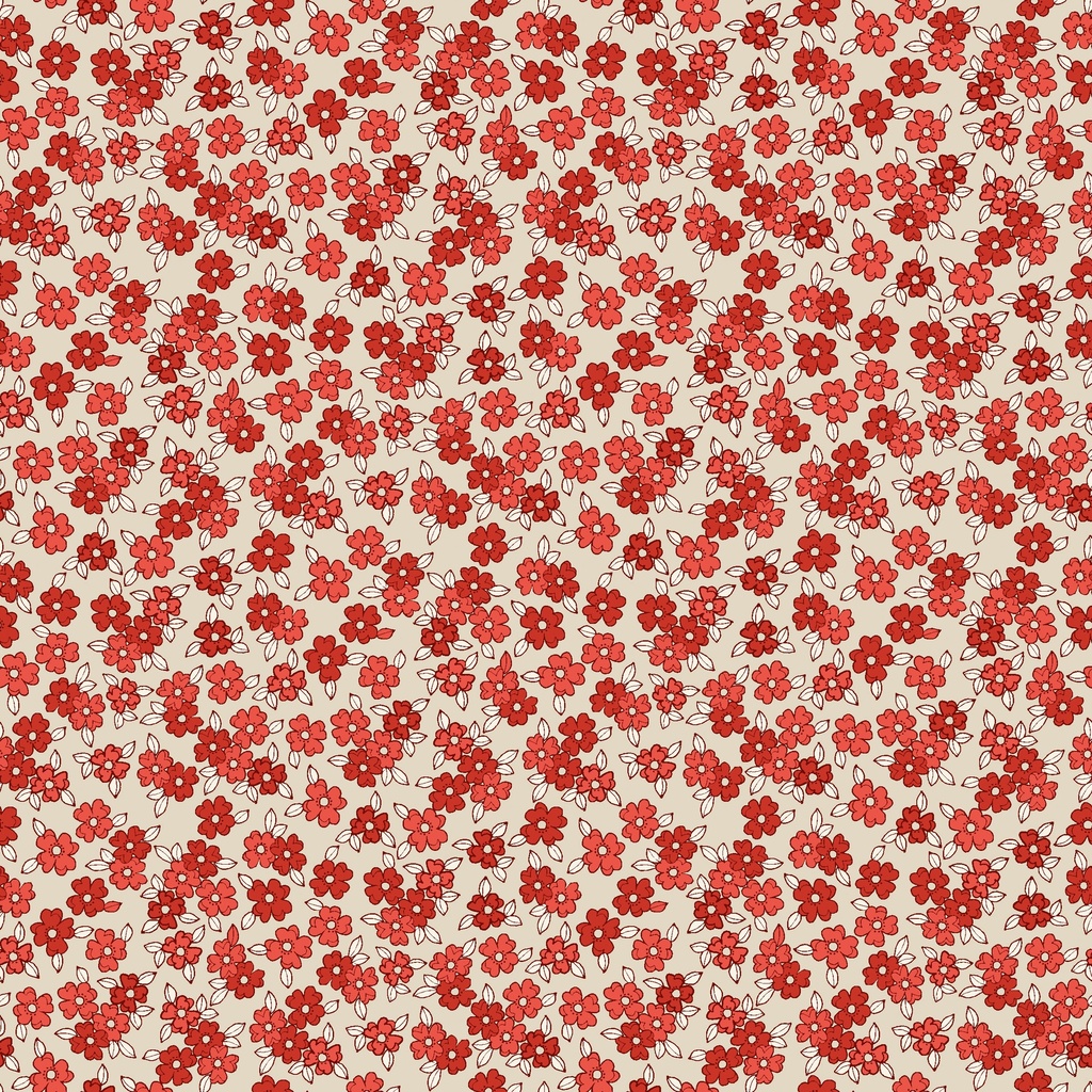 [W140-008-030] W140-008-030 / Small Floral-Red