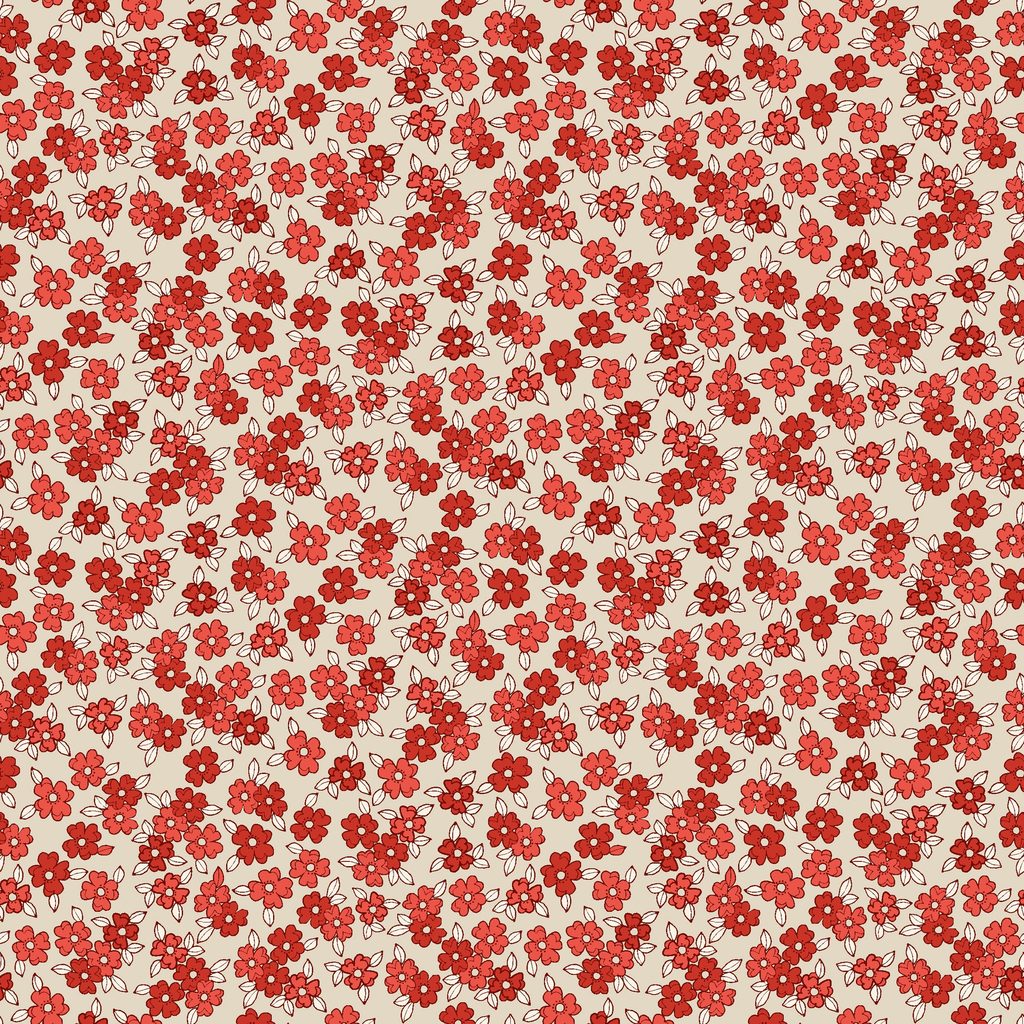 [W140-008-030] W140-008-030 / Small Floral-Red