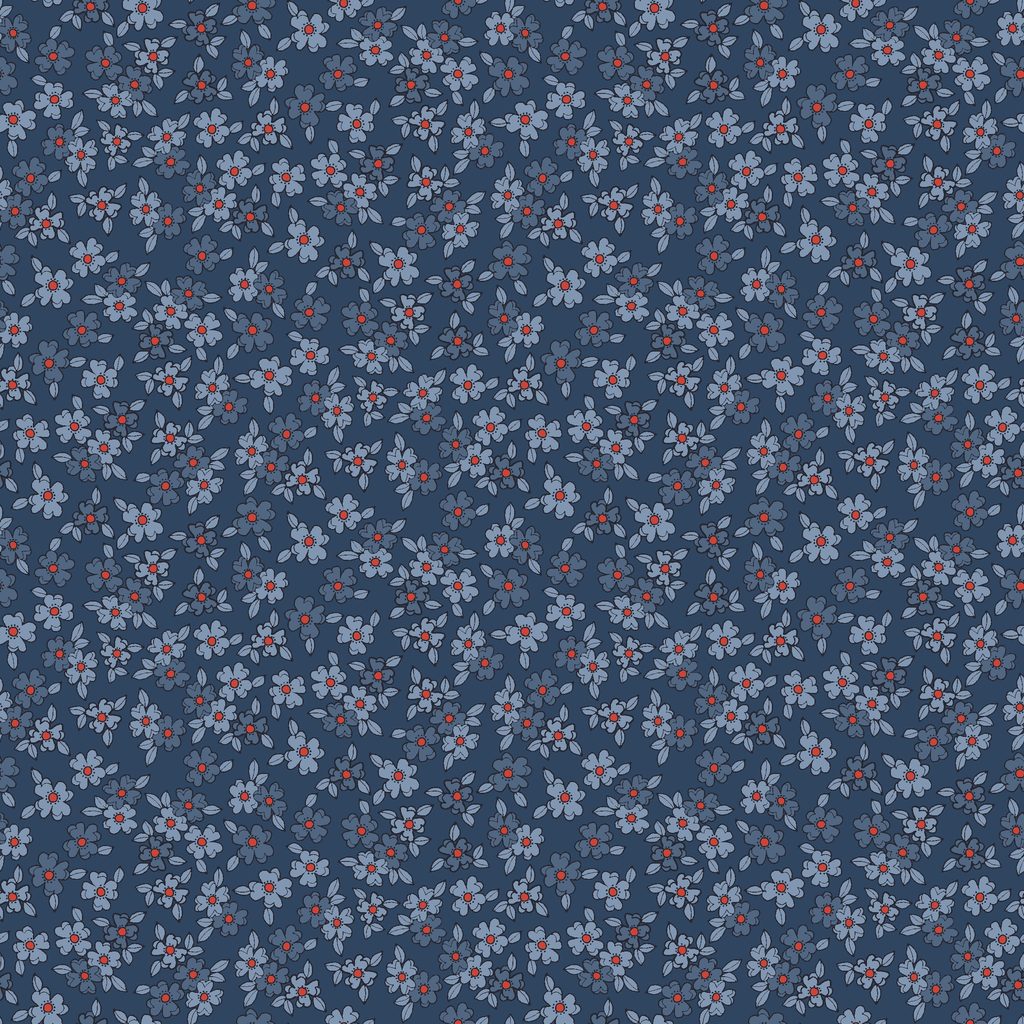 [W140-008-553] W140-008-553 / Small Floral-Blue