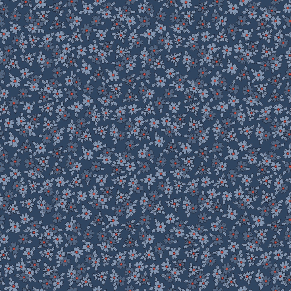 [W140-008-553] W140-008-553 / Small Floral-Blue