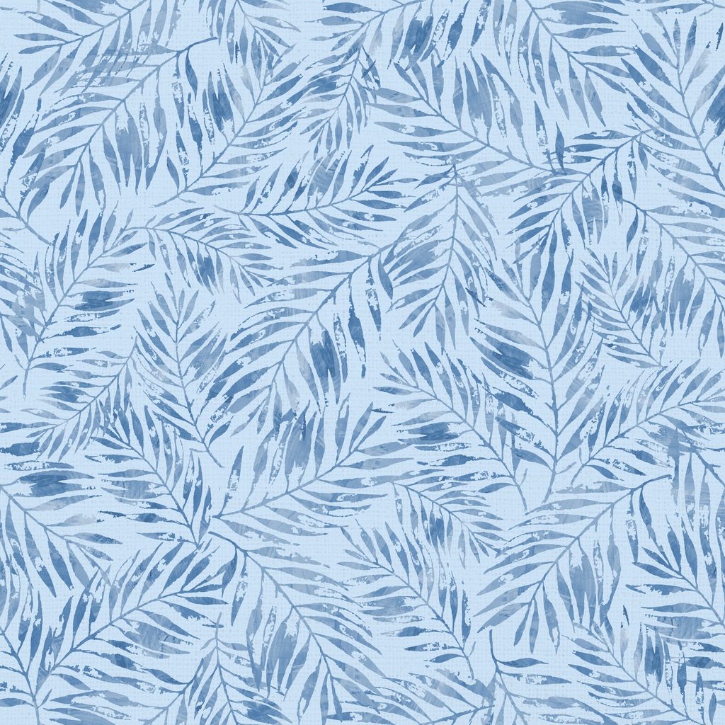 [W145-008-517] W145-008-517 / Palm Leaves-Blue