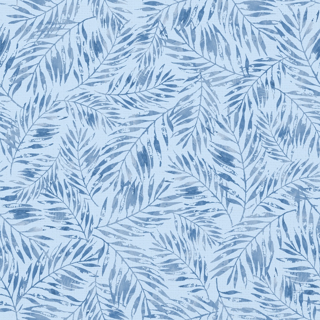 [W145-008-517] W145-008-517 / Palm Leaves-Blue