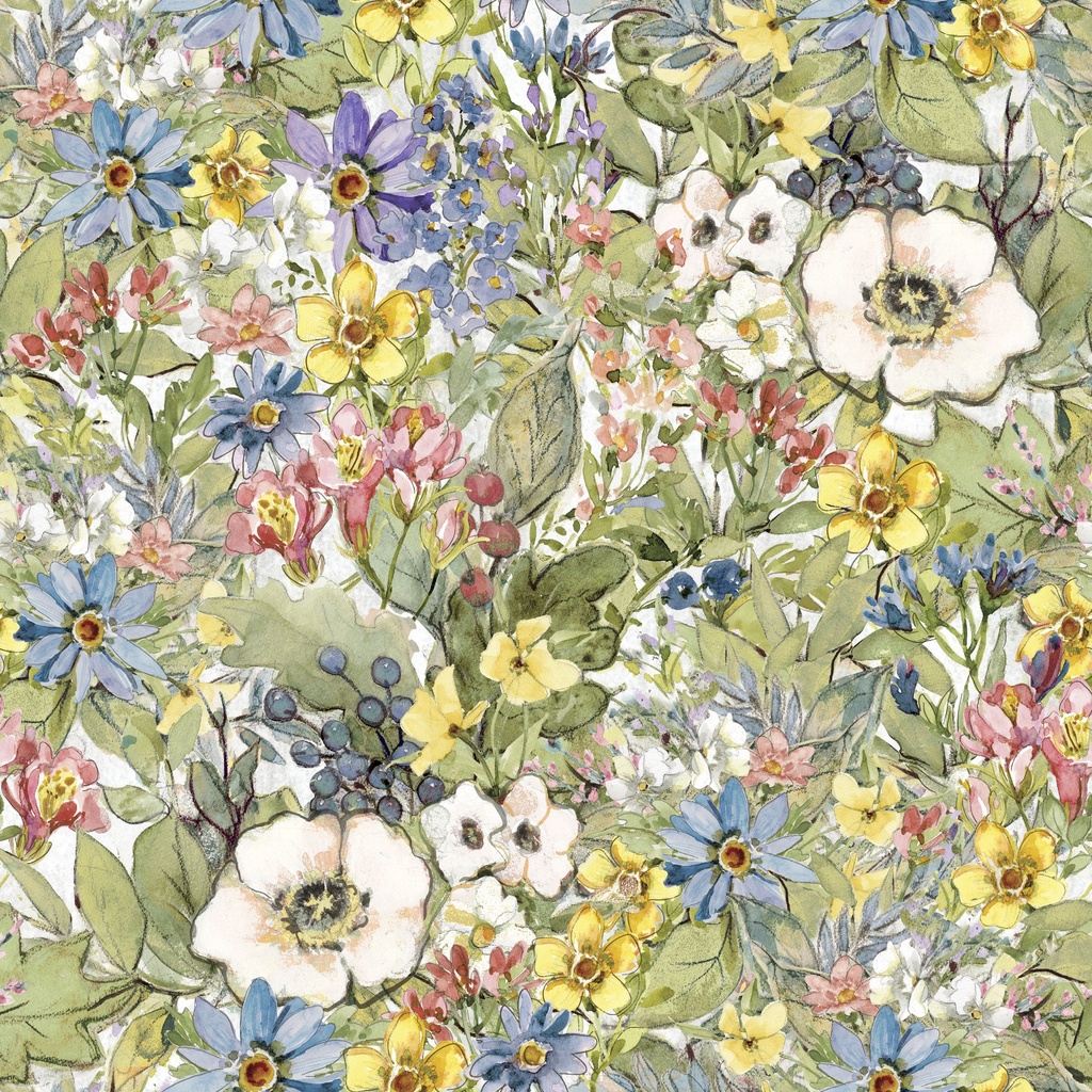 WB-W105-022-032 / Packed Flowers-Multi