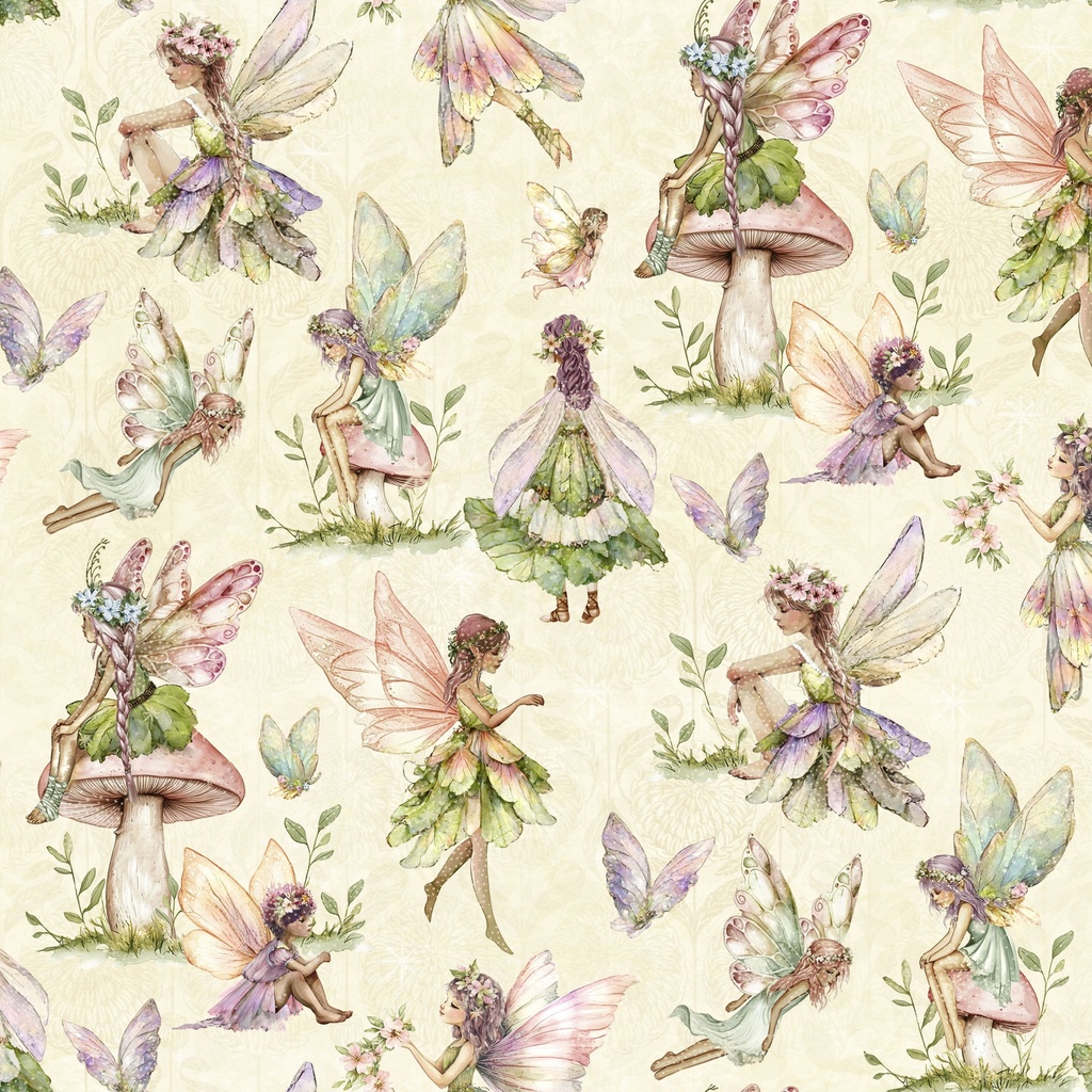 [W130-028-061] W130-028-061 / Woodland Sprites-Cream