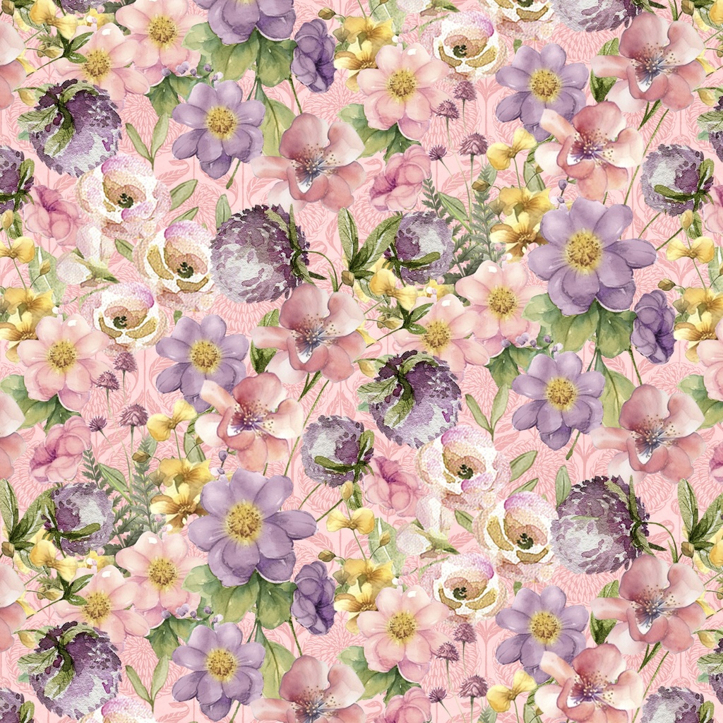 W130-030-114 / Packed Floral-Pink