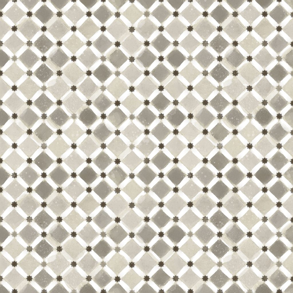 W115-021-007 / Star Grid-Cream/Taupe