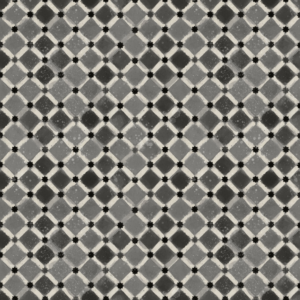 [W115-021-770] W115-021-770 / Star Grid-Gray/Black