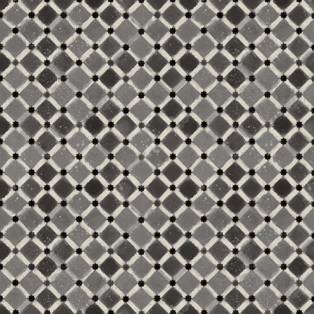 [W115-021-770] W115-021-770 / Star Grid-Gray/Black