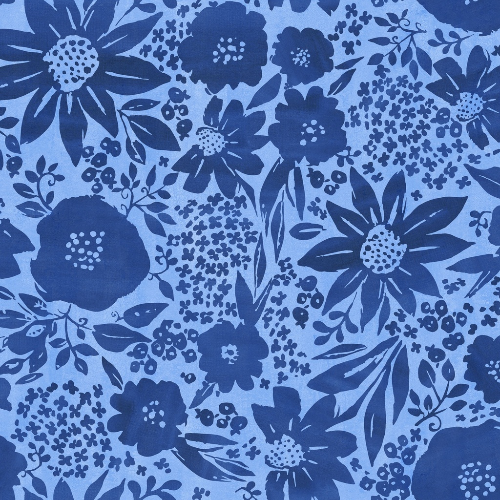 [W160-002-555] W160-002-555 / Large Floral-Blue