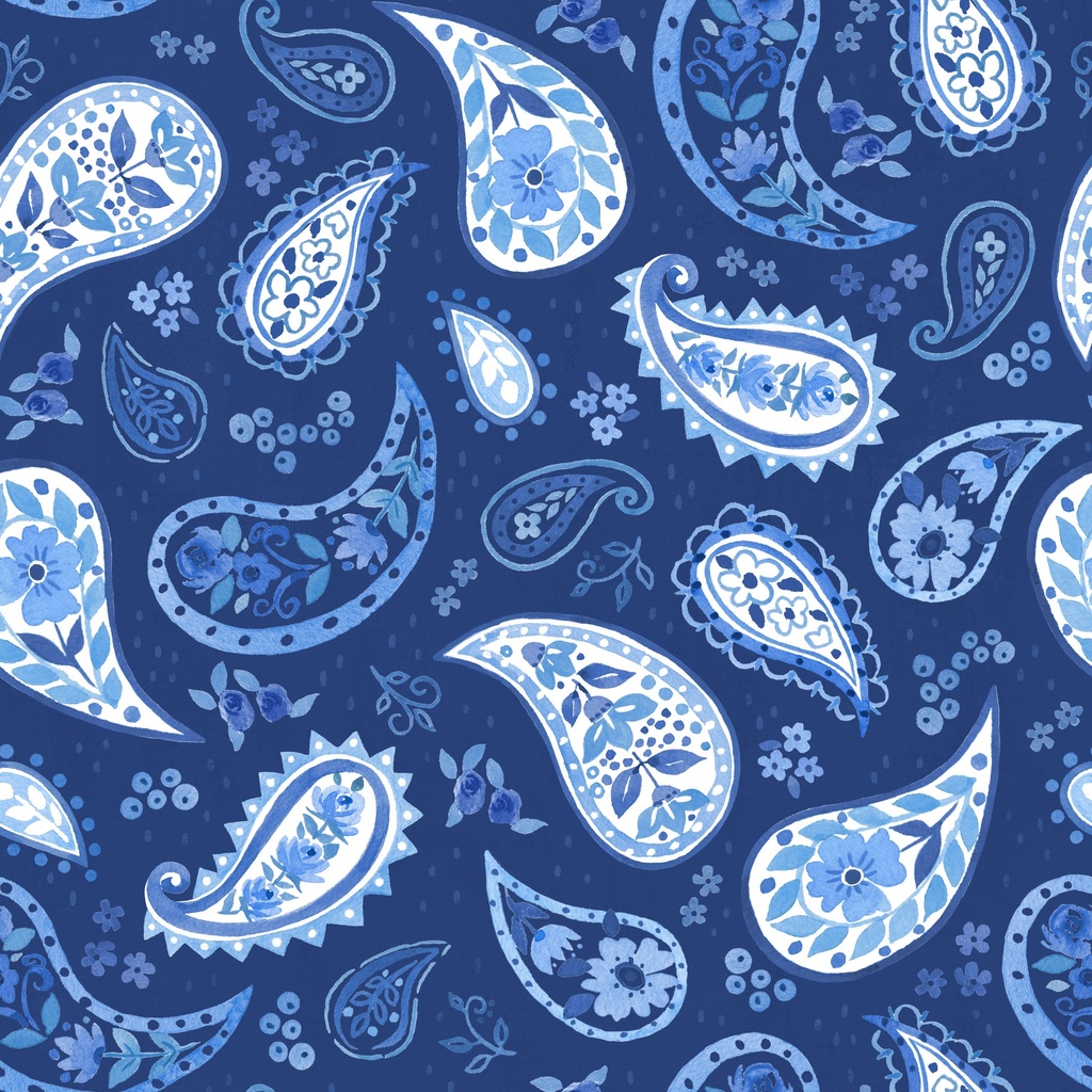 [W160-003-550] W160-003-550 / Paisley-Indigo