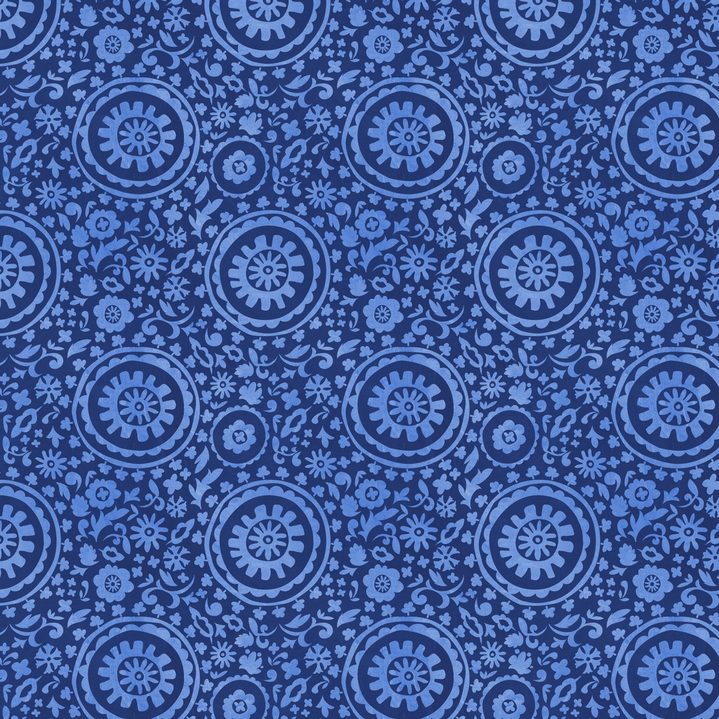 [W160-004-555] W160-004-555 / Medallions-Indigo