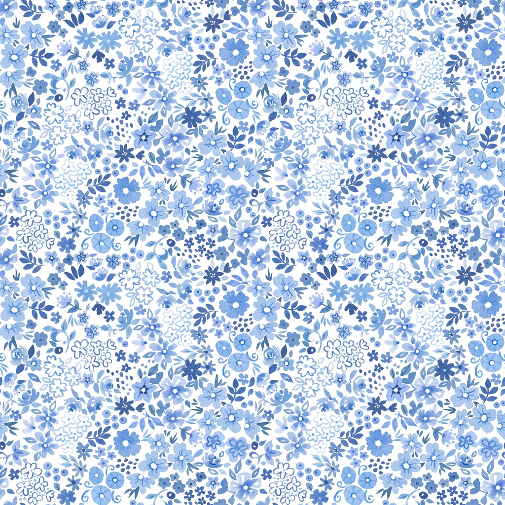 [W160-005-050] W160-005-050 / Floral Field-White