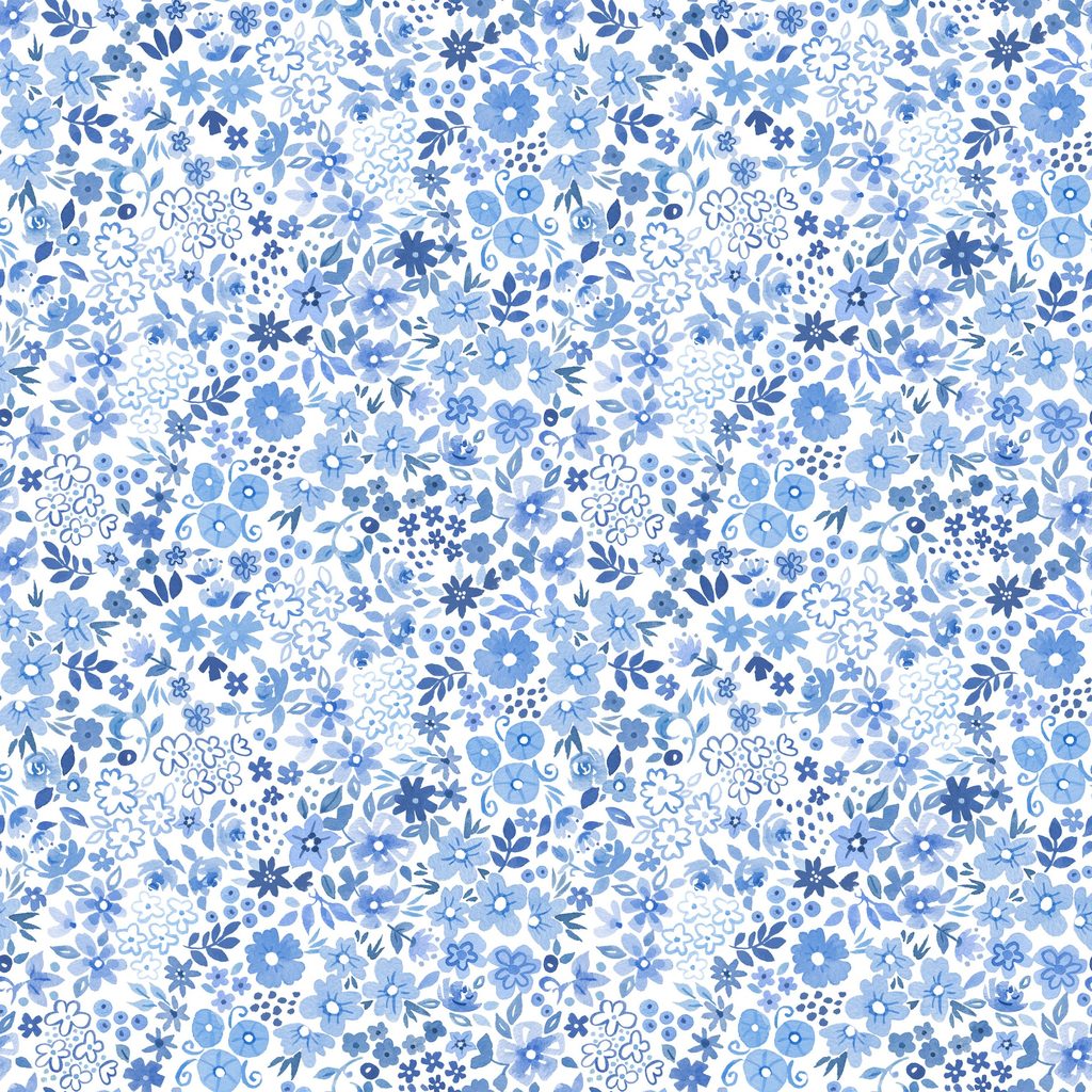 [W160-005-050] W160-005-050 / Floral Field-White