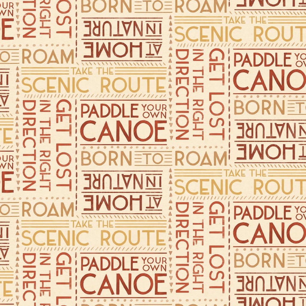W135-027-032 / Words-Cream/Red