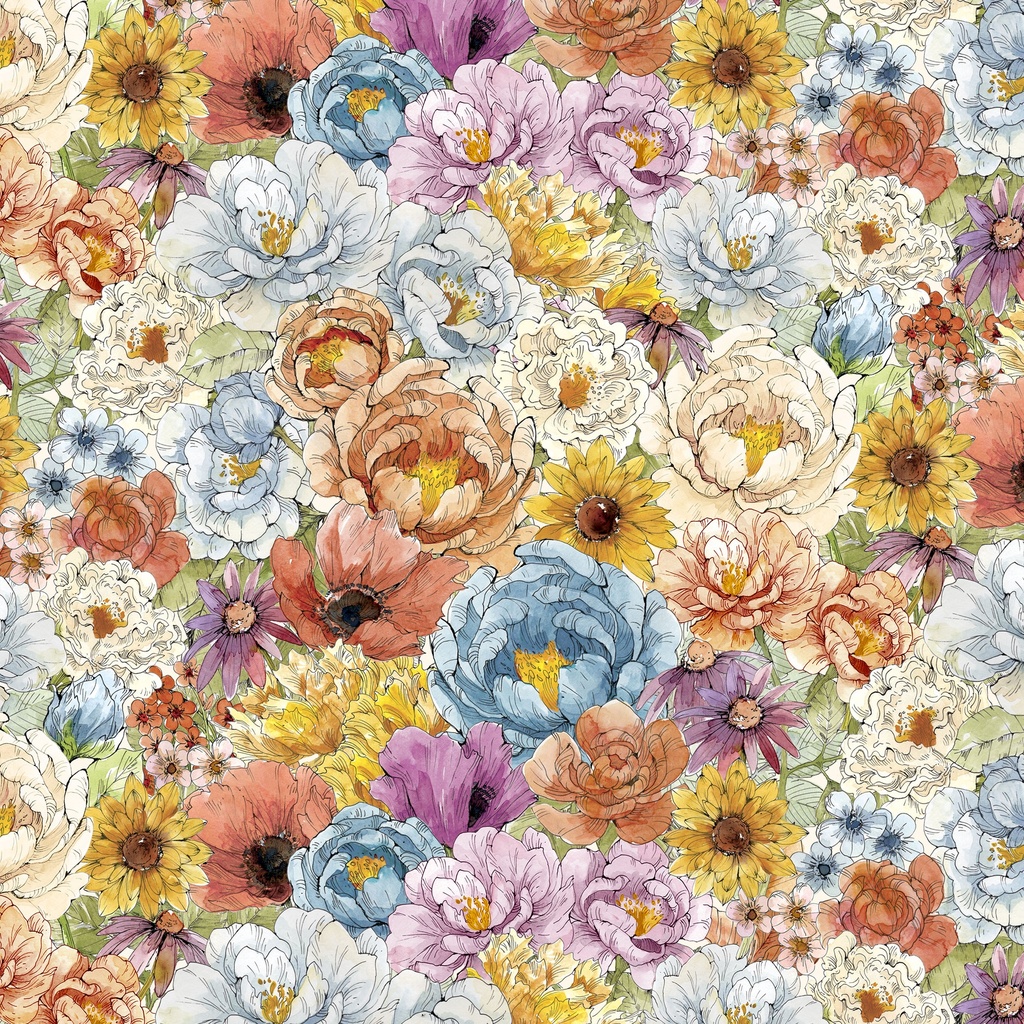 [W175-003-534] W175-003-534 / Packed Floral-Multi