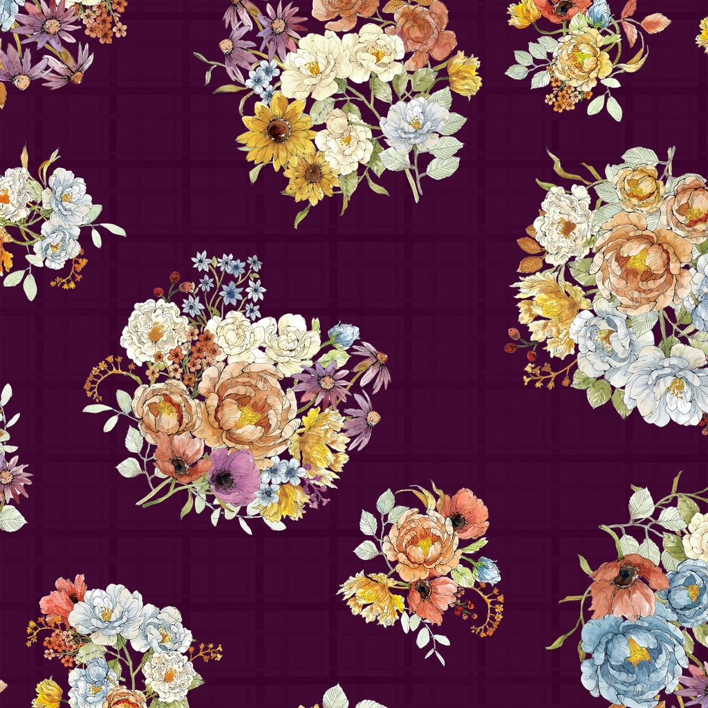 W175-004-453 / Bouquets-Plum