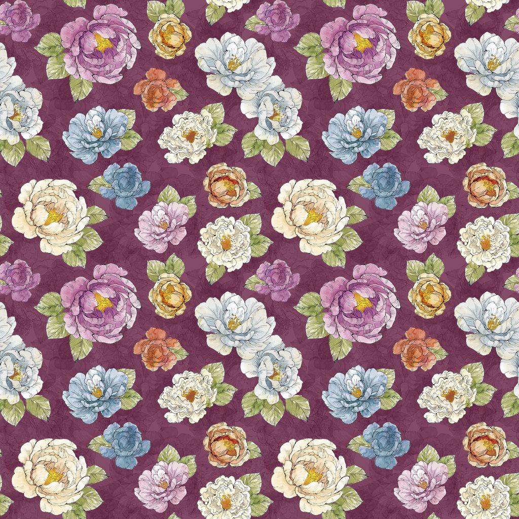 [W175-005-445] W175-005-445 / Medium Floral-Plum